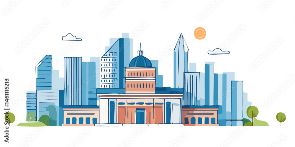 city skyline vector illustration Architectural sketch graphic design city skyline vector illustration Architectural sketch graphic design