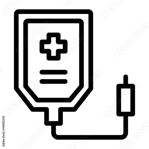 blood transfusion, This is a vector single icon with a line style. Suitable for any purpose, such as website design, mobile app design, logo design, pattern design, etc.