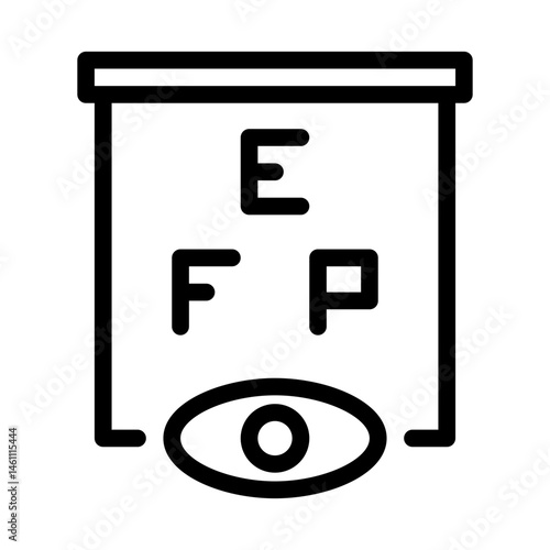 eye examination. This is a vector single icon with a line style. Suitable for any purpose, such as website design, mobile app design, logo design, pattern design, etc.