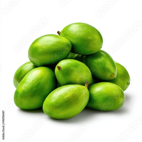 Wallpaper Mural Pile of green mangoes isolated on white background Torontodigital.ca