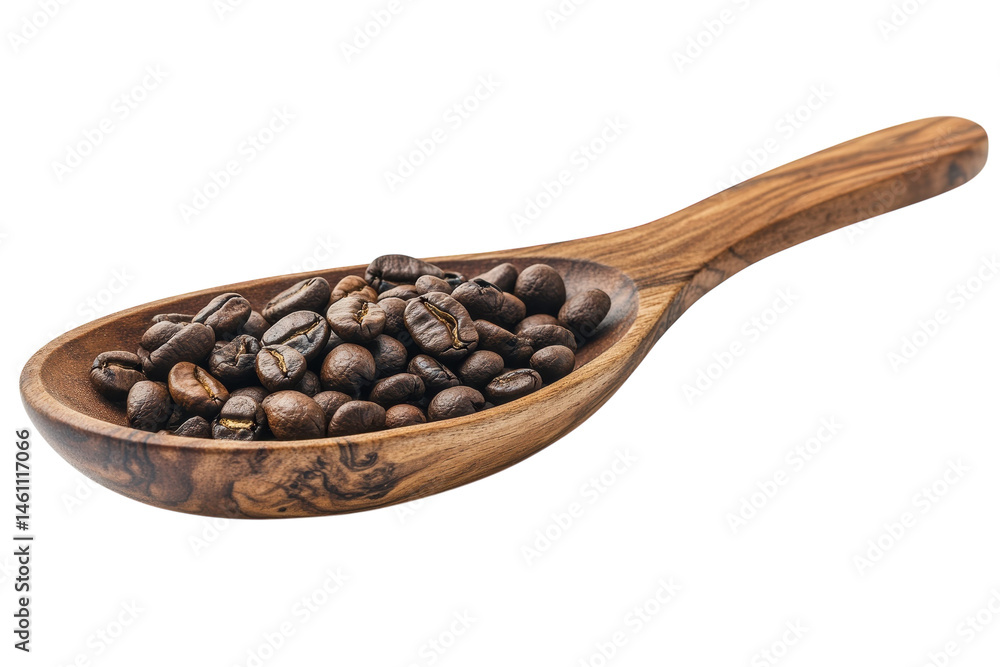 Fototapeta premium Coffee beans in wooden spoon