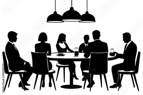 People enjoying coffee time in a cafe black silhouette vector, silhouette, people, cafe, restaurant, group, coffee, chatting, relaxing, friendship, gathering, vector, illustration, design, graphic