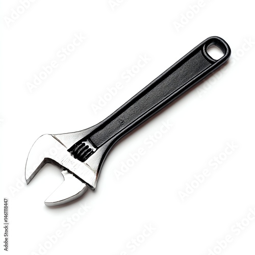 Adjustable wrench on white isolate background