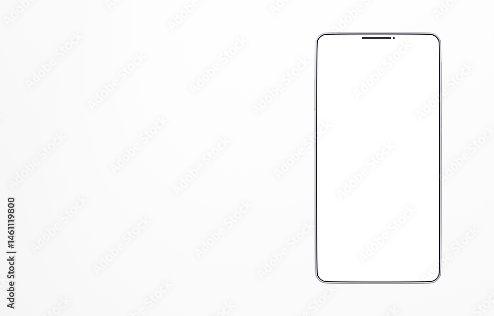 3D素材_スマートフォン_シルバー_白背景 3D素材_スマートフォン_シルバー_白背景