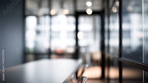 Wallpaper Mural Blurred office interior scene with door modern workspace minimalist design professional environment Torontodigital.ca