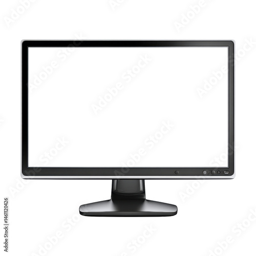 Modern Desktop Monitor Design Isolated on Transparent Background photo