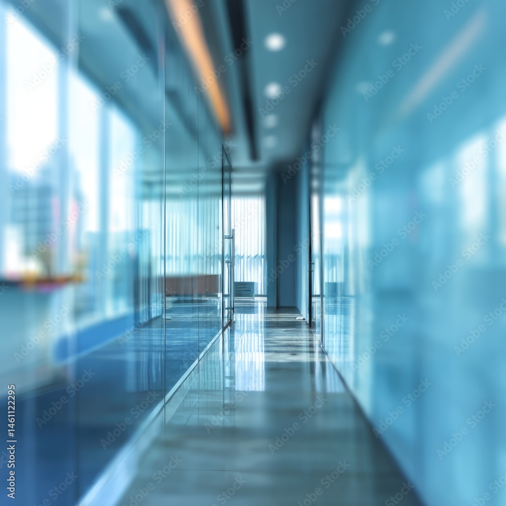 Blurry office corridor scene modern business environment interior design focused professional view Blurry office corridor scene modern business environment interior design focused professional view