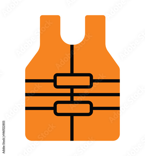 Life Jacket icon. Safety vest icon. Reflective vest icon. life jacket outline icon on white background
