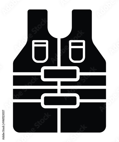 Life Jacket icon. Safety vest icon. Reflective vest icon. life jacket outline icon on white background
