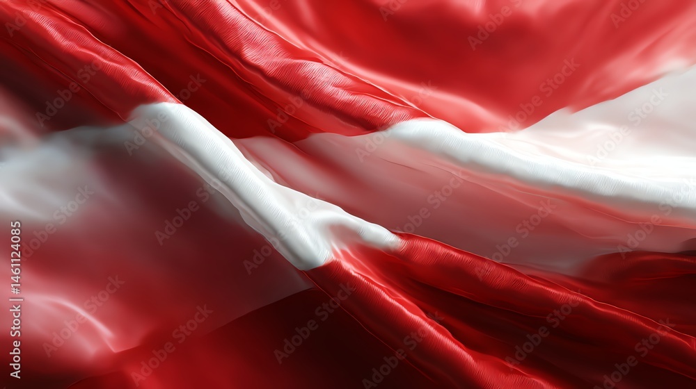 Waving flag of Denmark with silky texture and vibrant colors.