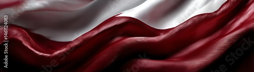 Obraz na płótnie Polish flag, elegant fabric with folds, smooth texture, flowing waves. w salonie