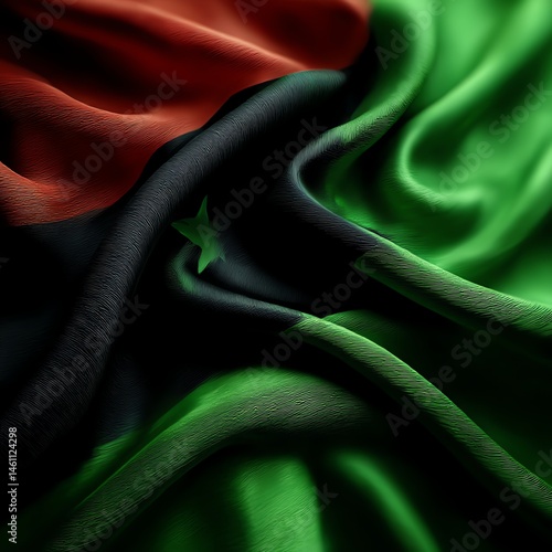 Obraz na płótnie Flag fabric waving gracefully, rich colors blending harmoniously. w salonie