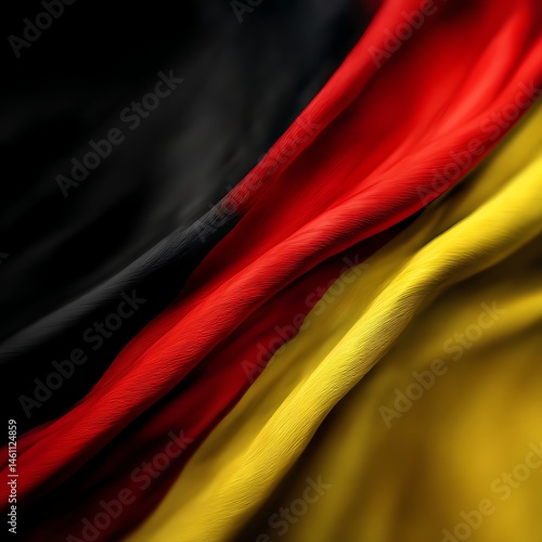 Obraz na płótnie Silky colors of the German flag flowing elegantly in the breeze. w salonie