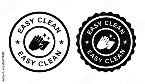 Set of Easy Clean Badges (Black and White) 