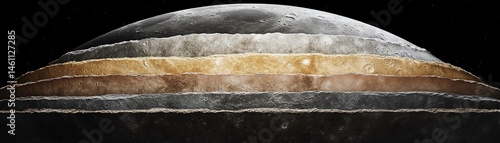Obraz na płótnie Layered structure of a planet showcasing geological formations. w salonie
