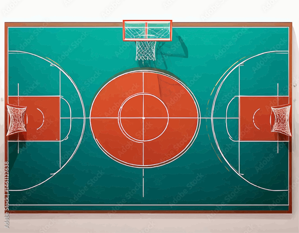 Fototapeta premium Flat Basketball Field