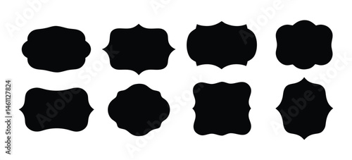 Set of Decorative Blank Label and Frame Silhouettes