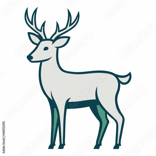 White tailed Deer Silhouette Vector  Tribal and Ethnic Inspired Animal Art