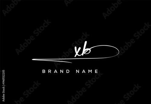 XB letter beauty handwriting vector logo.