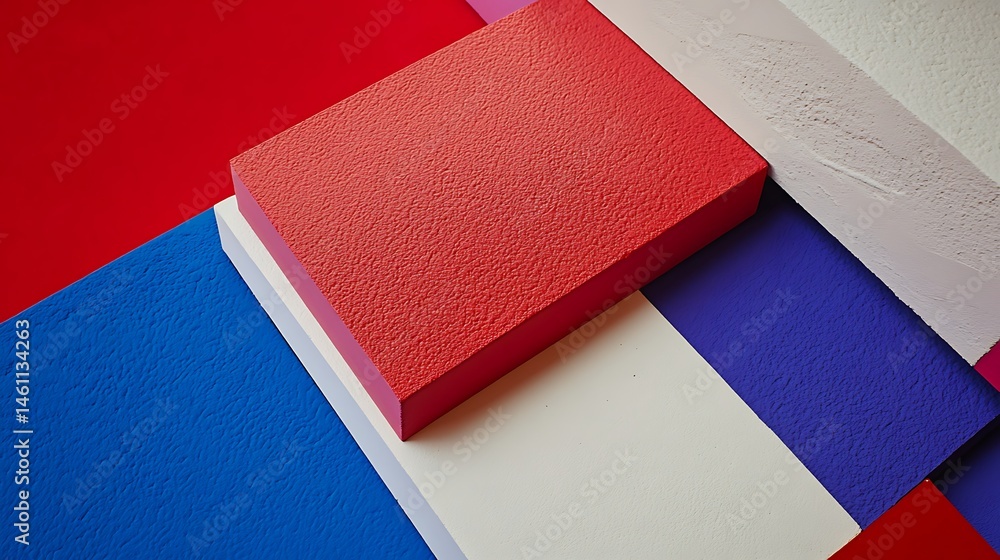 Fototapeta premium Abstract composition of geometric shapes in vibrant colors