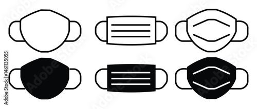 Face mask vector icon. Respirator virus protection sign. Face mask icon symbol corona virus protection. Covid 19 protection. Stock vector illustration
