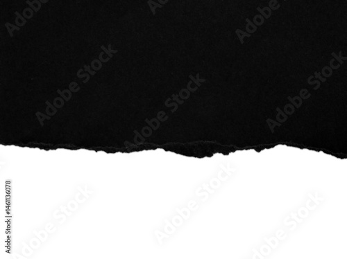 黒い破れた紙と影　背景透過