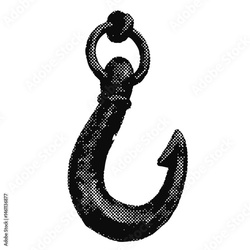 Pirate hook halftone grunge vector design element