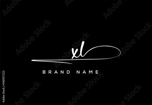 XL letter beauty handwriting vector logo.