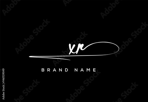 XR letter beauty handwriting vector logo.