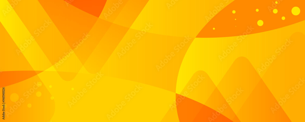 Yellow - orange geometric abstract background. Color vector template, dynamic banner mockup