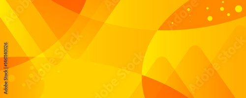 Obraz na płótnie Yellow - orange geometric abstract background. Color vector template, dynamic banner mockup w salonie