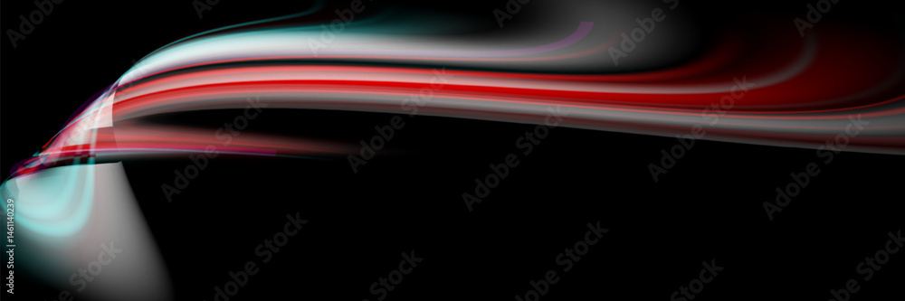 Light speed background with car motion line blur effect, fast trail streaks across a road race track