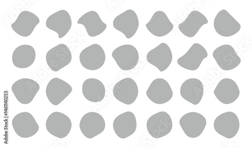 Blob shapes colorful and black collection vector design elements isolated. Random blob circles icon set.  Isolated on a white background.
