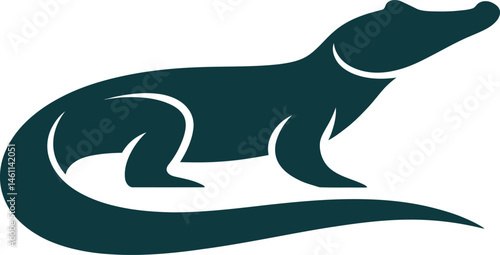 Simple stylized alligator logo graphic for brand identity and mascot representation