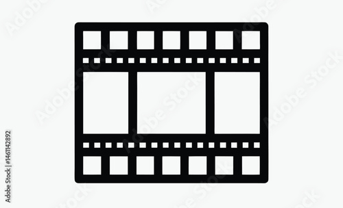 Film strip silhouette, film strip, film reel movie vector art, film strip frame silhouette vector illustration
