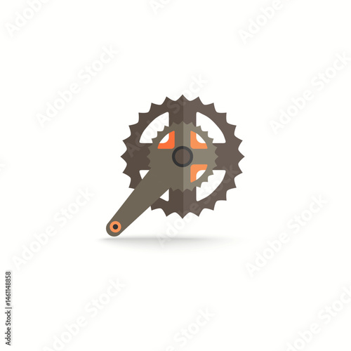 Bicycle crank icon logo flat vector design