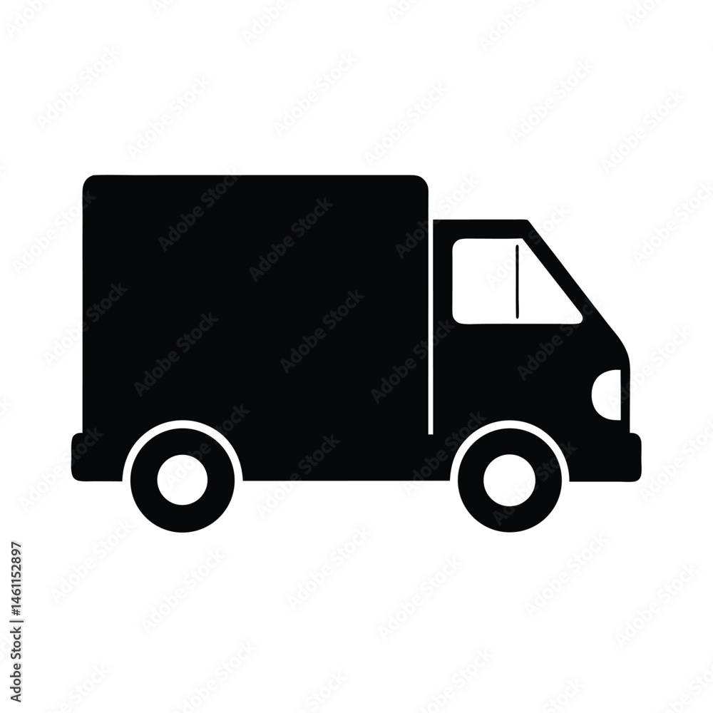 Fototapeta premium delivery truck icon black silhouette
