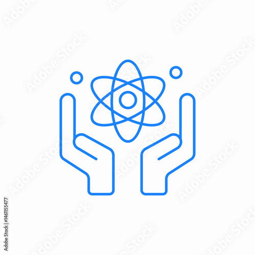 atom hand icon sign vector