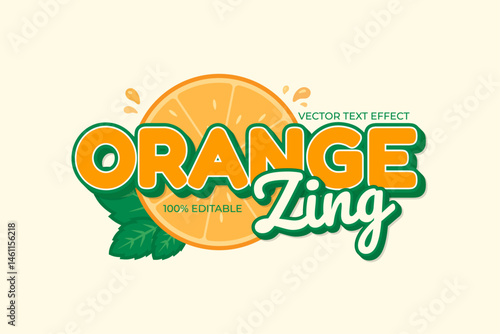 Orange zing editable text effect