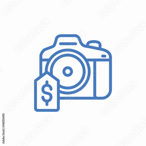 camera dollar tag icon sign vector