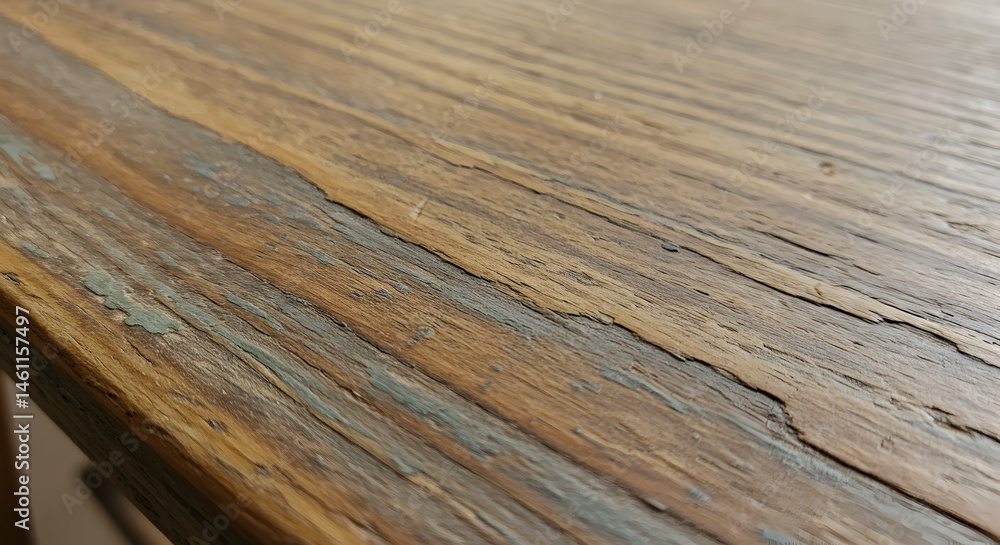 Fototapeta premium Rustic Wooden Surface With Visible Grain And Weathered Texture Detail