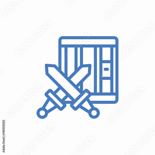 crossed swords shield icon sign vector