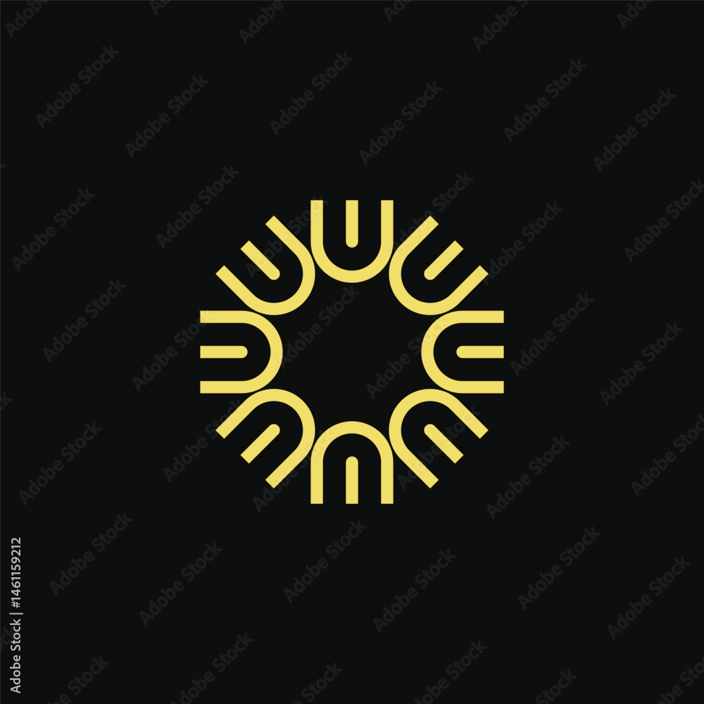 Fototapeta premium Sun Letter N Logo