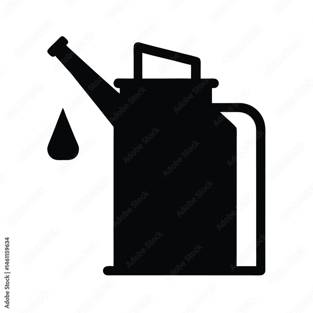 Fototapeta premium oil can black silhouette 