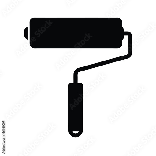 paint roller black silhouette