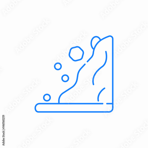 falling rocks icon sign vector