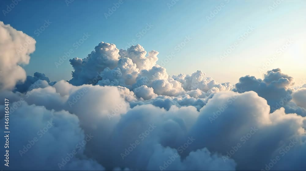 Clouds against a blue sky creating a calm atmosphere, front view, natural lighting, serene color palette with blues and whites.. Clouds against a blue sky creating a calm atmosphere, front view, natural lighting, serene color palette with blues and whites..