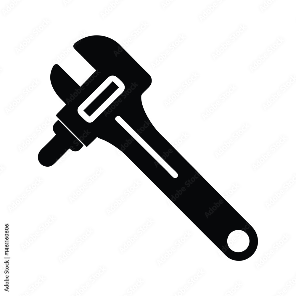 pipe wrench black silhouette pipe wrench black silhouette