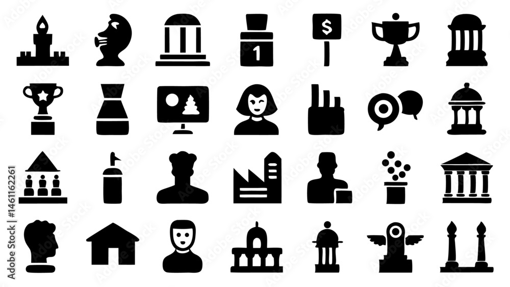 © Miraz10 - Museum Icon Set Collection of Statue History and Antiquities
