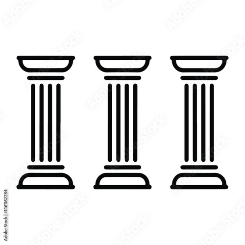 A silhouette of COLUMN ICON icon vector on a white background